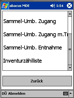  Auswahl Belegart Inventurzählliste