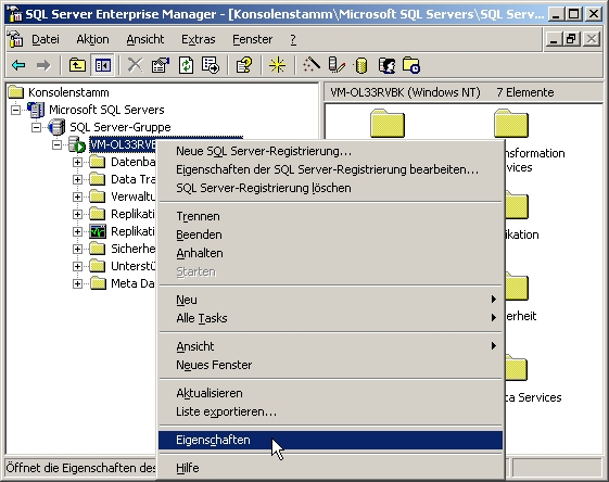 SQL Servereigenschaften