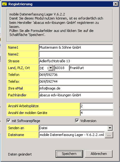  Registrierung