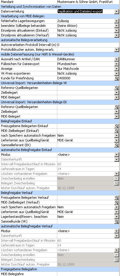  MDE Grundlagen / Mandanteneinstellungen