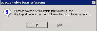  Artikelstamm exportieren