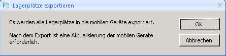  Lagerplätze exportieren