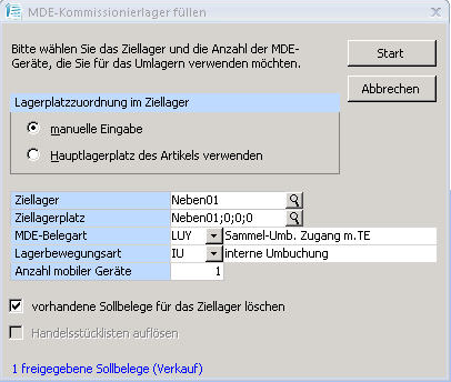  MDE Kommissionierlager füllen