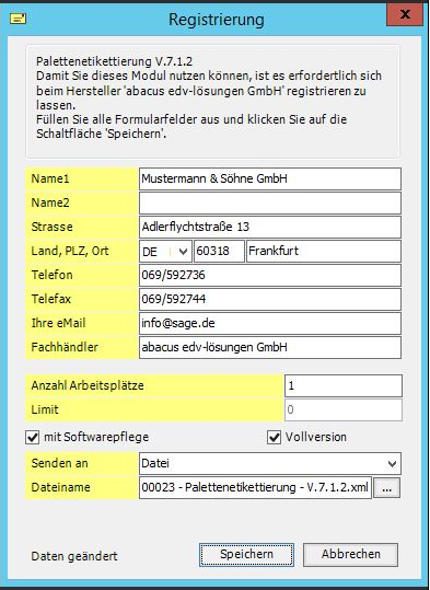  Registrierung