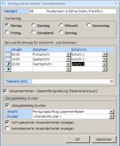  automatischer Schichtwechsel