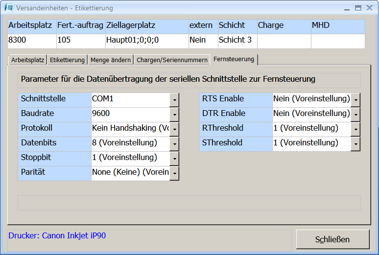  Versandeinheitenetikettierung / Menge ändern