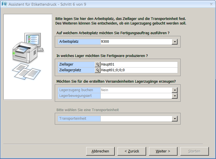  Assistent für Etikettendruck Schritt 6