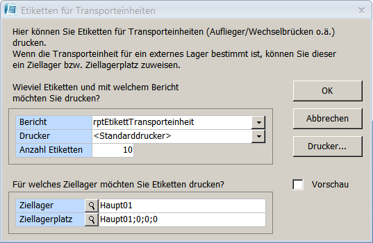  Transporteinheiten exportieren