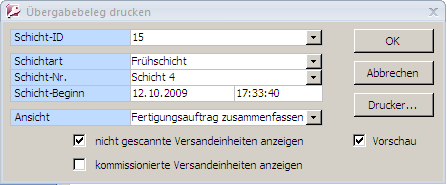  Schichtübergabebeleg drucken