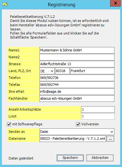  Registrierung